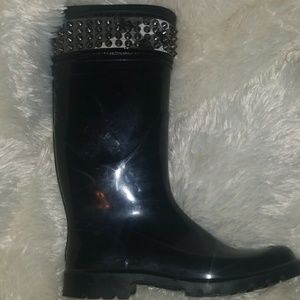 AUTH BURBERRY PRORSUM STUDDED SPIKED RAINBOOTS